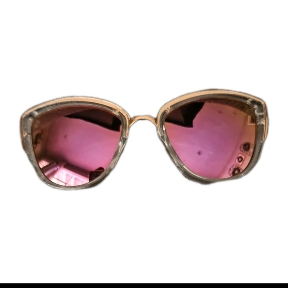 Quay Womens My Girl Pink Mirrored Lens With Clear Frame Summer Festival Sunglass main image 7